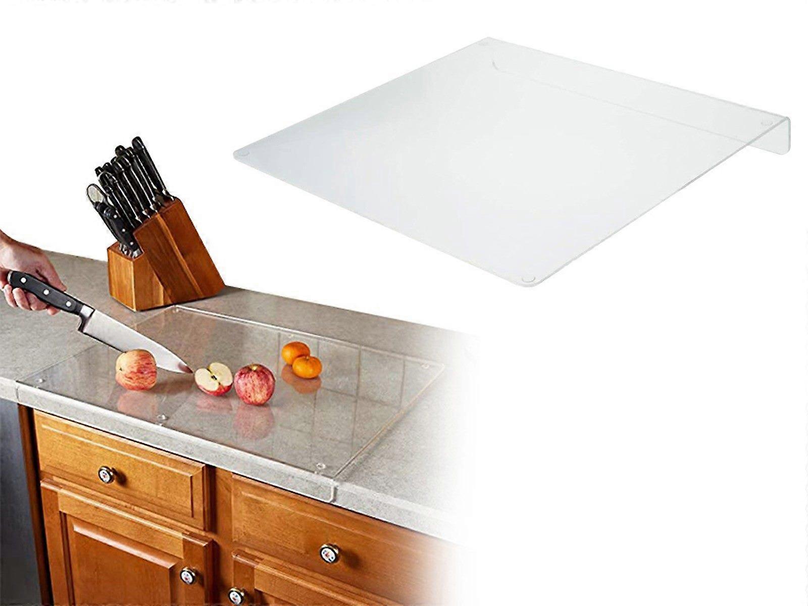 45x40cm Clear Acrylic Cutting Board Non-Slip Countertop Protector with Lip Edge