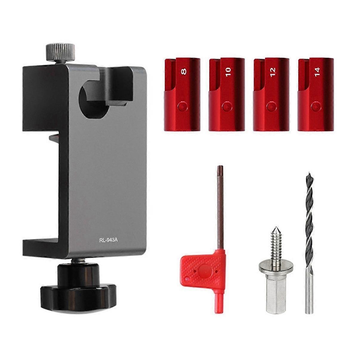 Dowel Maker Jig Tenon Dowel Plug Cutter W/Alloy Blade Adjustable Drill Guide Positioner for Wood St