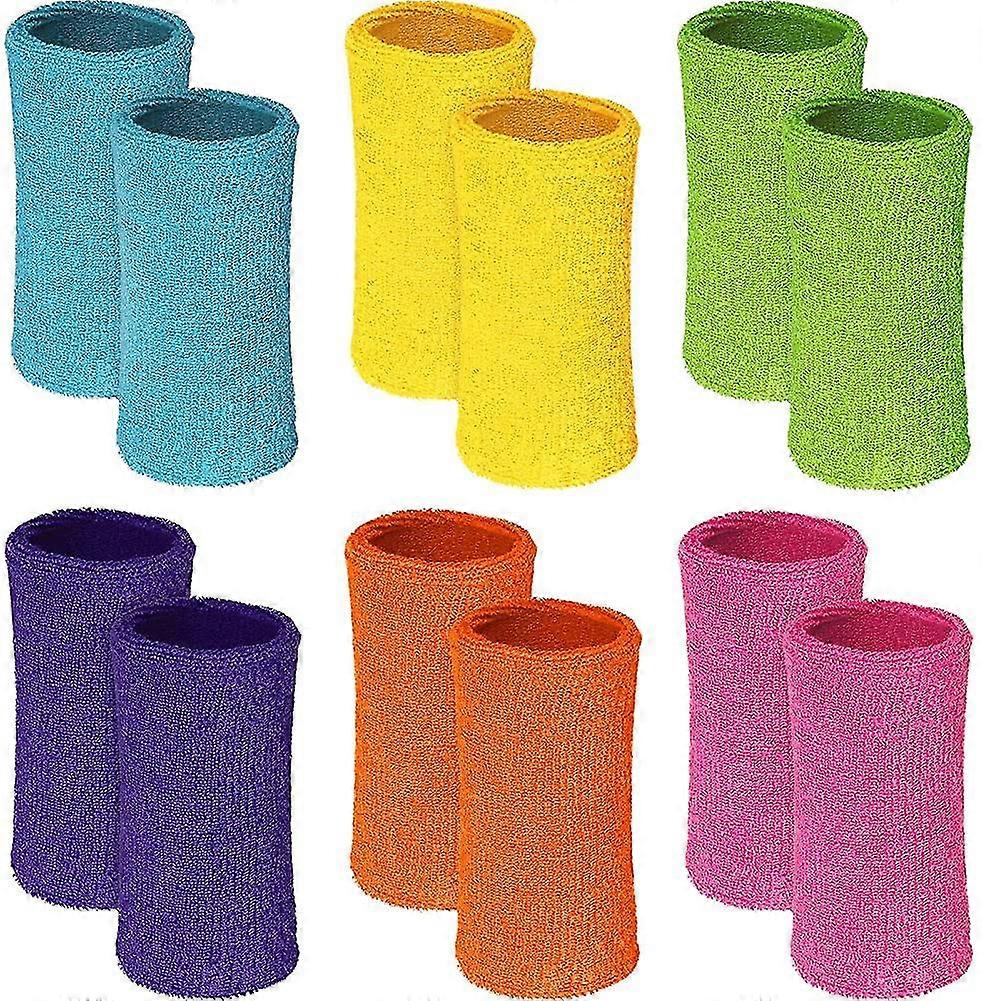 12 peças de 6 polegadas pulseira de pulso sport pulseira suor absorvente pulso
