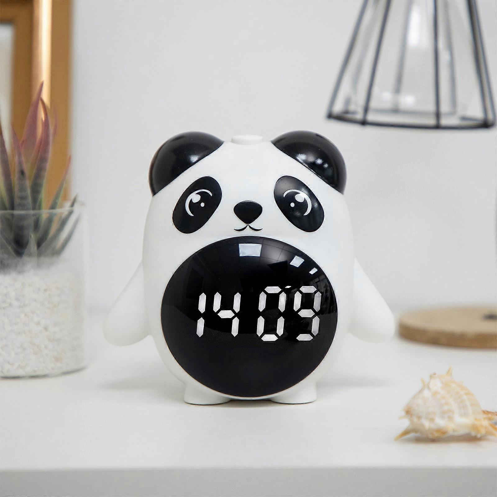 Pandas Cub Electronic Alarm Clock Featuring Adjustable Night Mode And Real-Time Indoor Temperature Monitoring For Added Convenience And Comfort FLYE29
