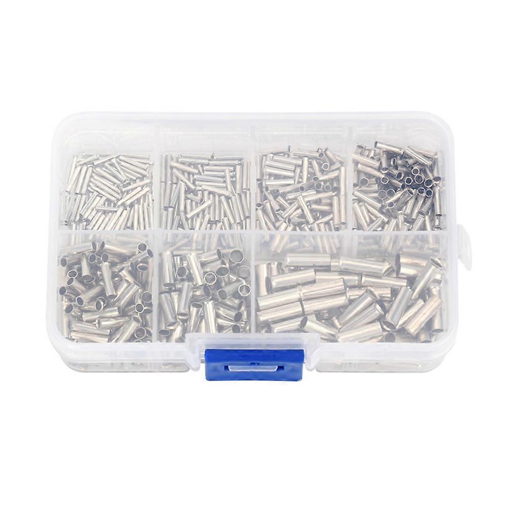600Pcs 0.5mm2-6mm2 22-10 AWG Non-Insulated Wire Connector Ferrules Electrical Cable Terminal Copper