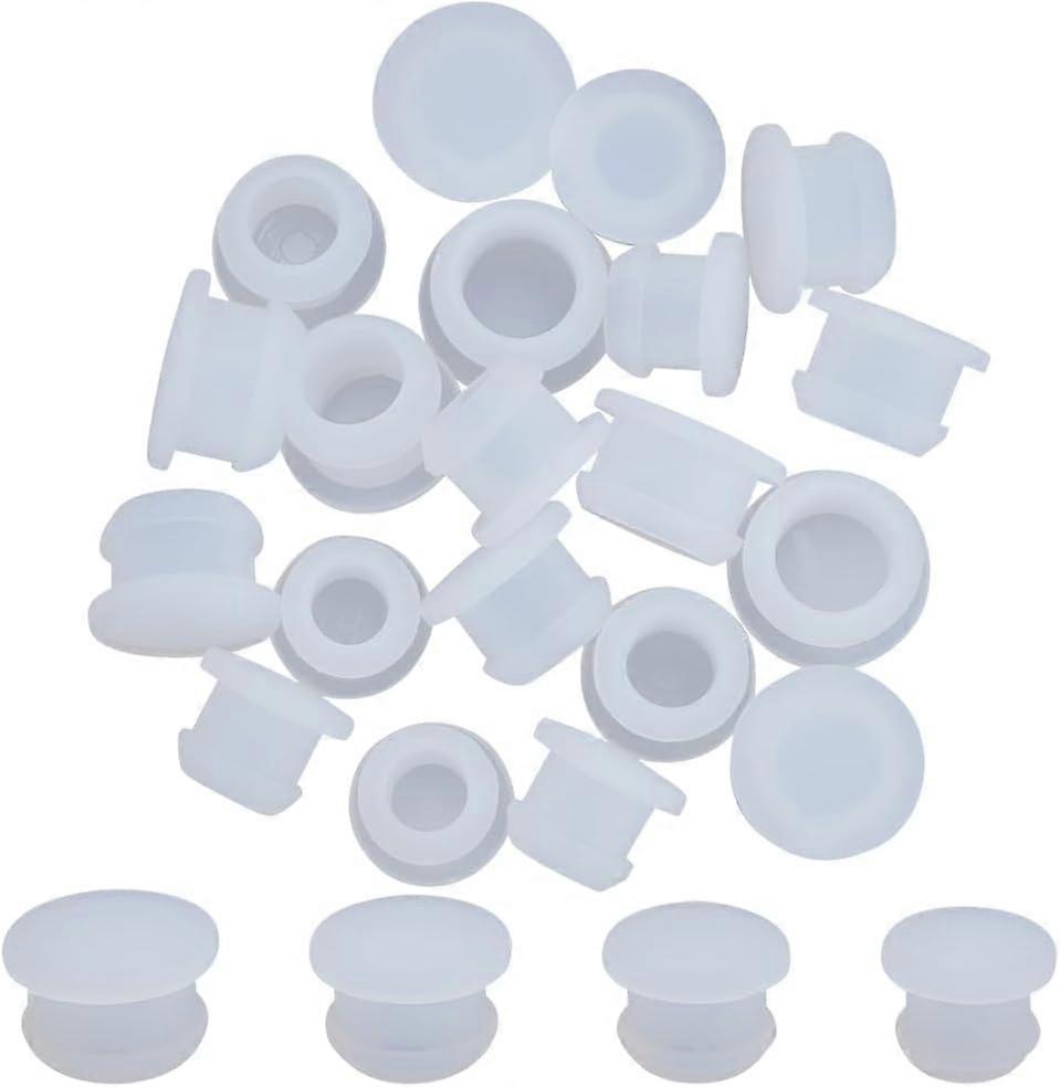 24Pcs 4 Sizes Silicone Stoppers for Salt and Pepper Shakers 0.35" to 0.47" Reusable Salt and Pepper Plug Stoppers Corks Round Replacement Bottle End C