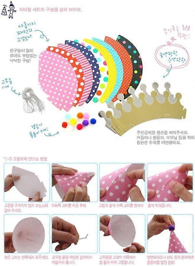 Födelsedagsfesthattar för barn, olika