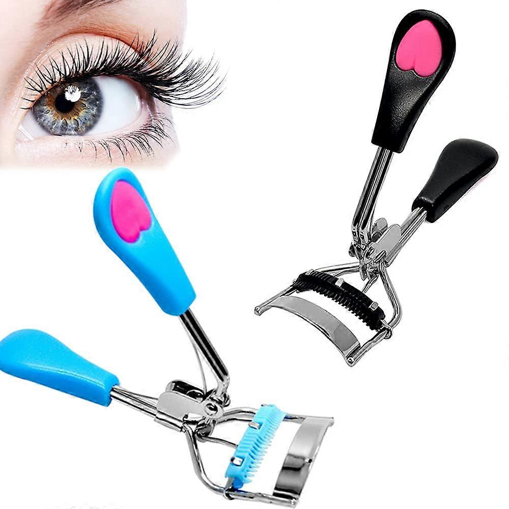 2 Pcs Eyelash Curler with Comb Stainless Steel Eye Lash Curler Wide Angle Eyelash Comb Eye Makeup Toolset