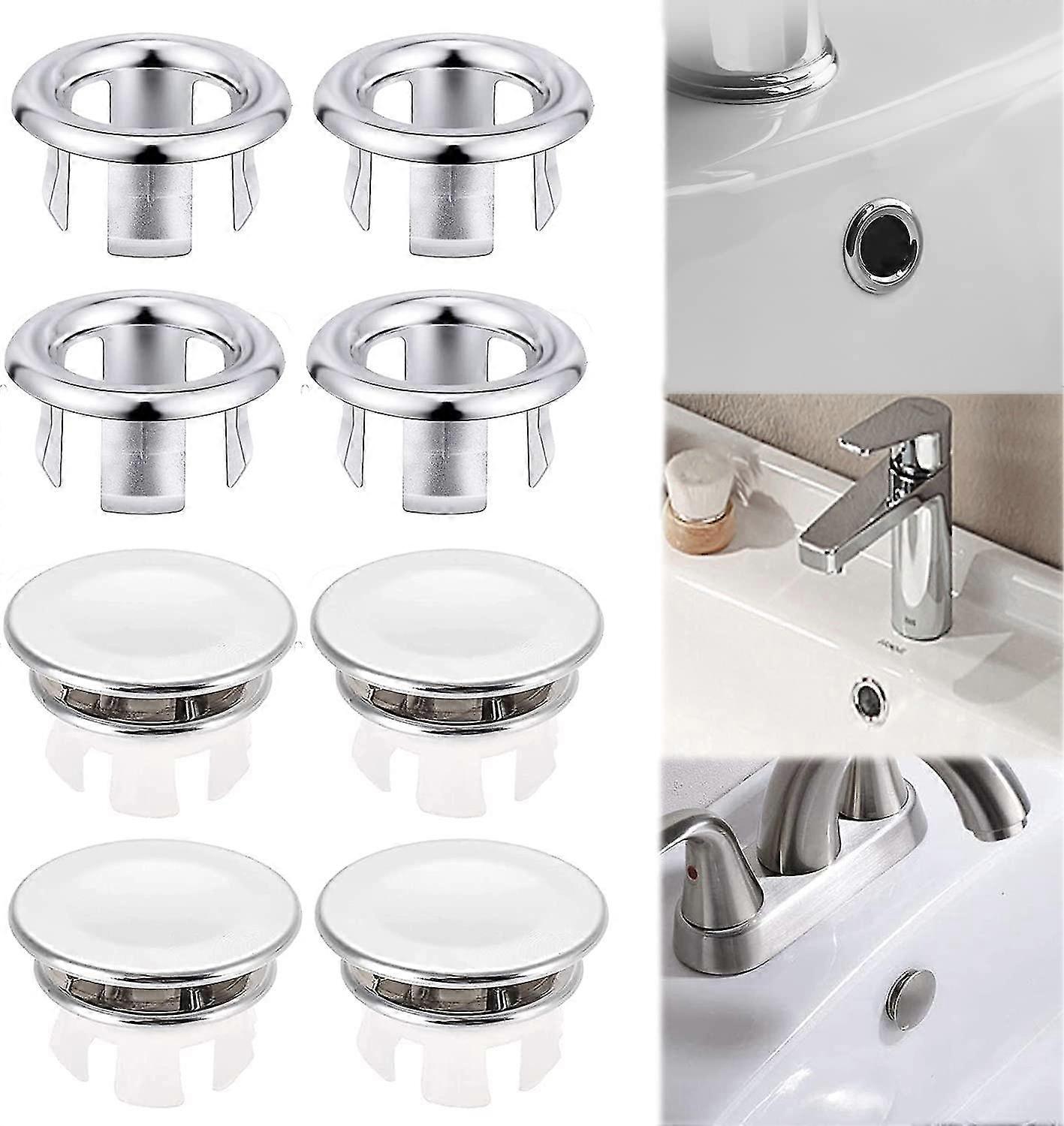 Set di 12 Sink Overflow Ring Round Sink Hole Overflow Cover Overflow Drain Plug Cover