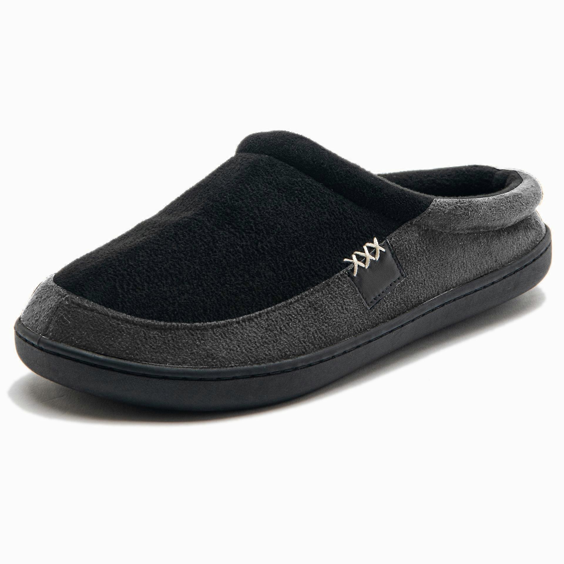 Vinter bomull tøfler for menn, svart