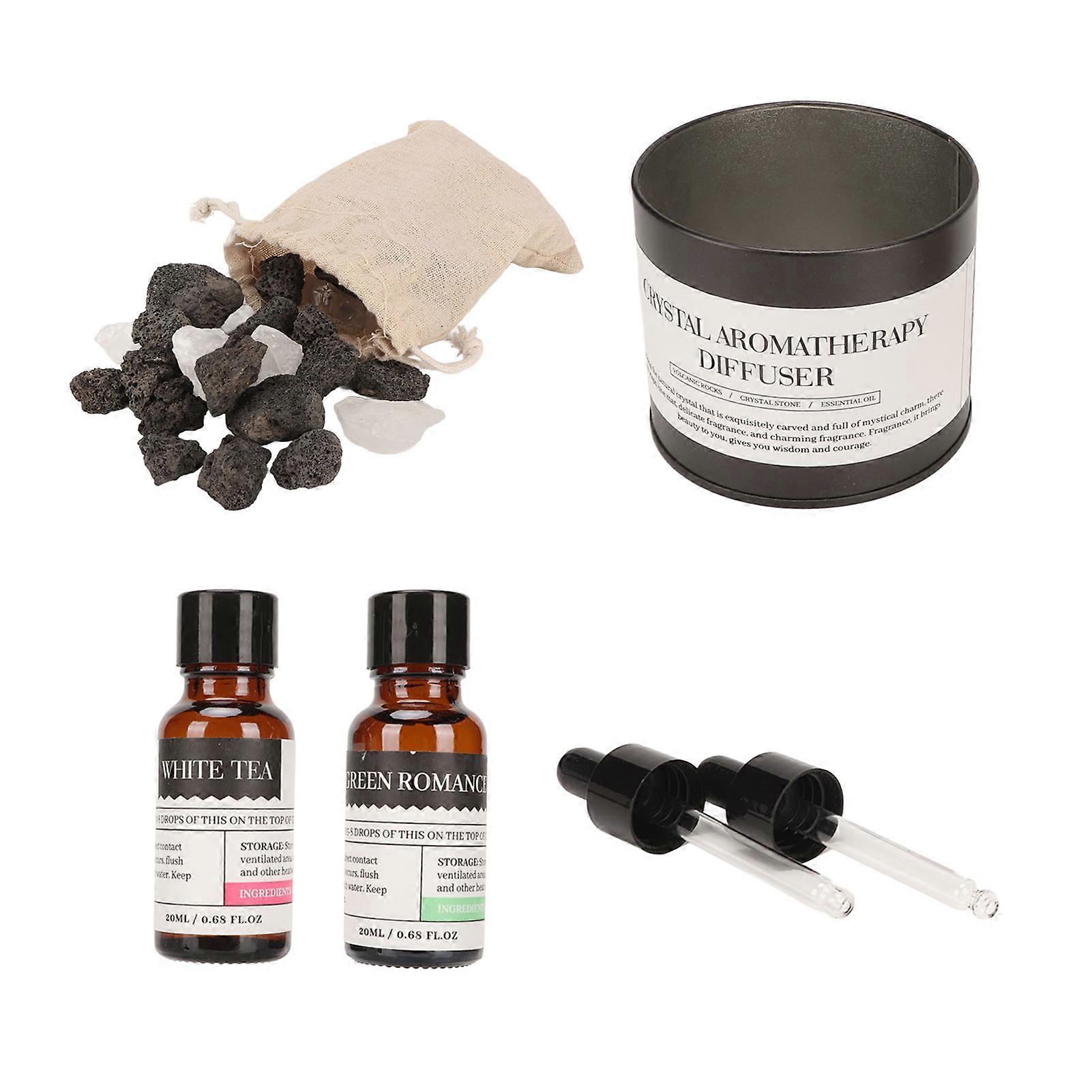 2pcs 20ml Essential Oil Aromatherapy Diffuser Set Reduce Stress Stone Diffuser for Bedroom