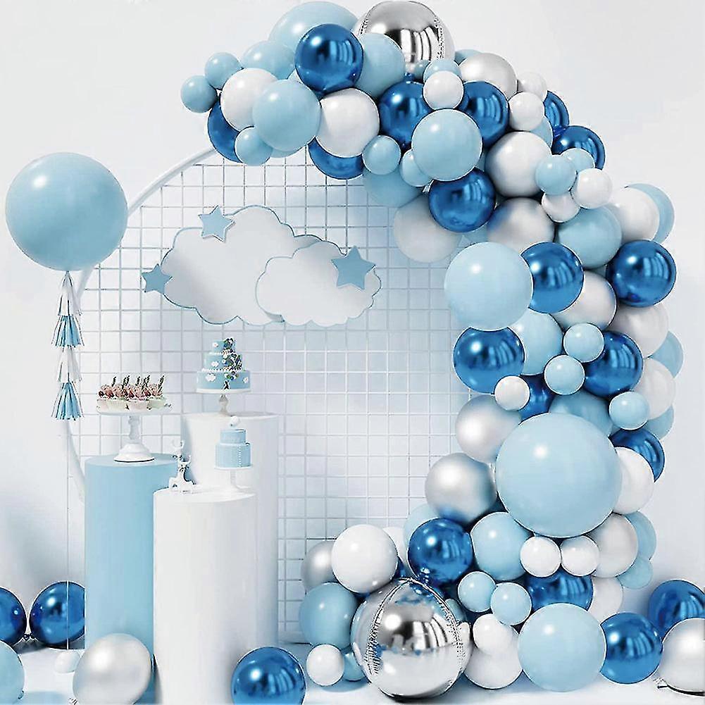 Blue Ocean Makaron Happy Birthday Balloons Kit