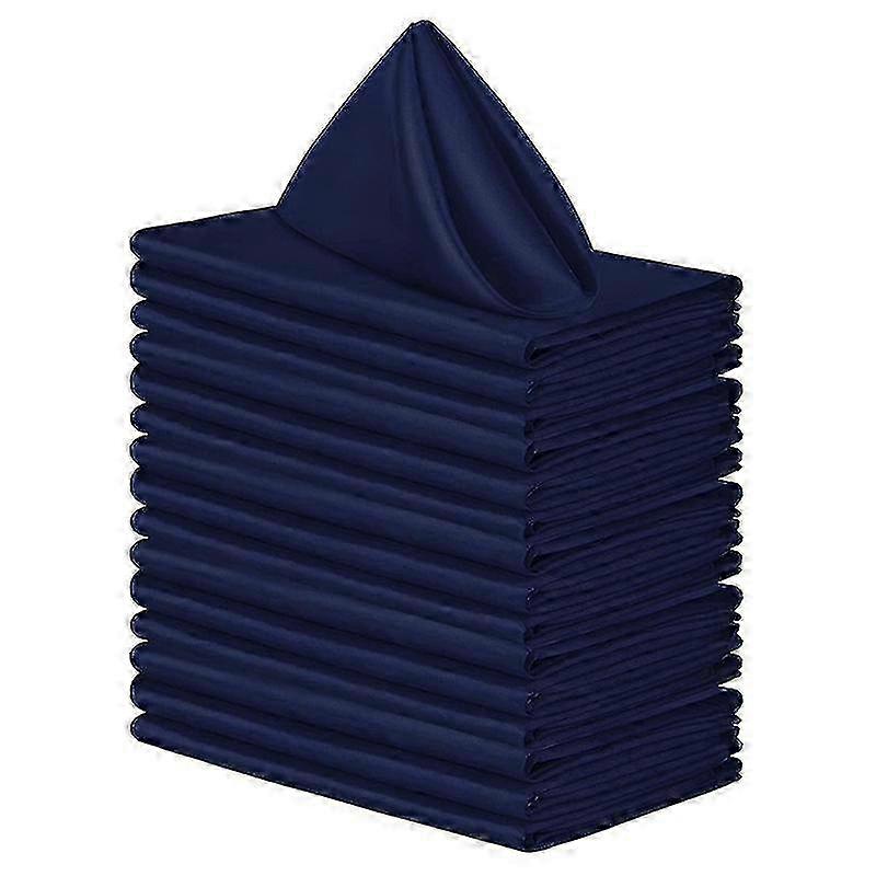12pcs 17inch Tissu de cuisine Serviettes de table Coton Mélange Lavable et Réutilisable Table Dîner Serviettes