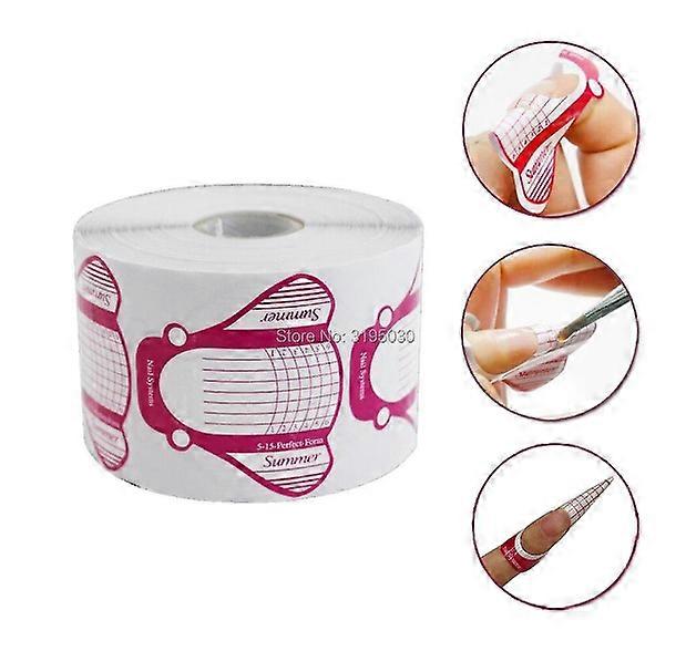 高品質の500pcs/ロールネイルチップゲルアクセサリー|ネイルフォーム|エクステンションステッカーカールフォルム