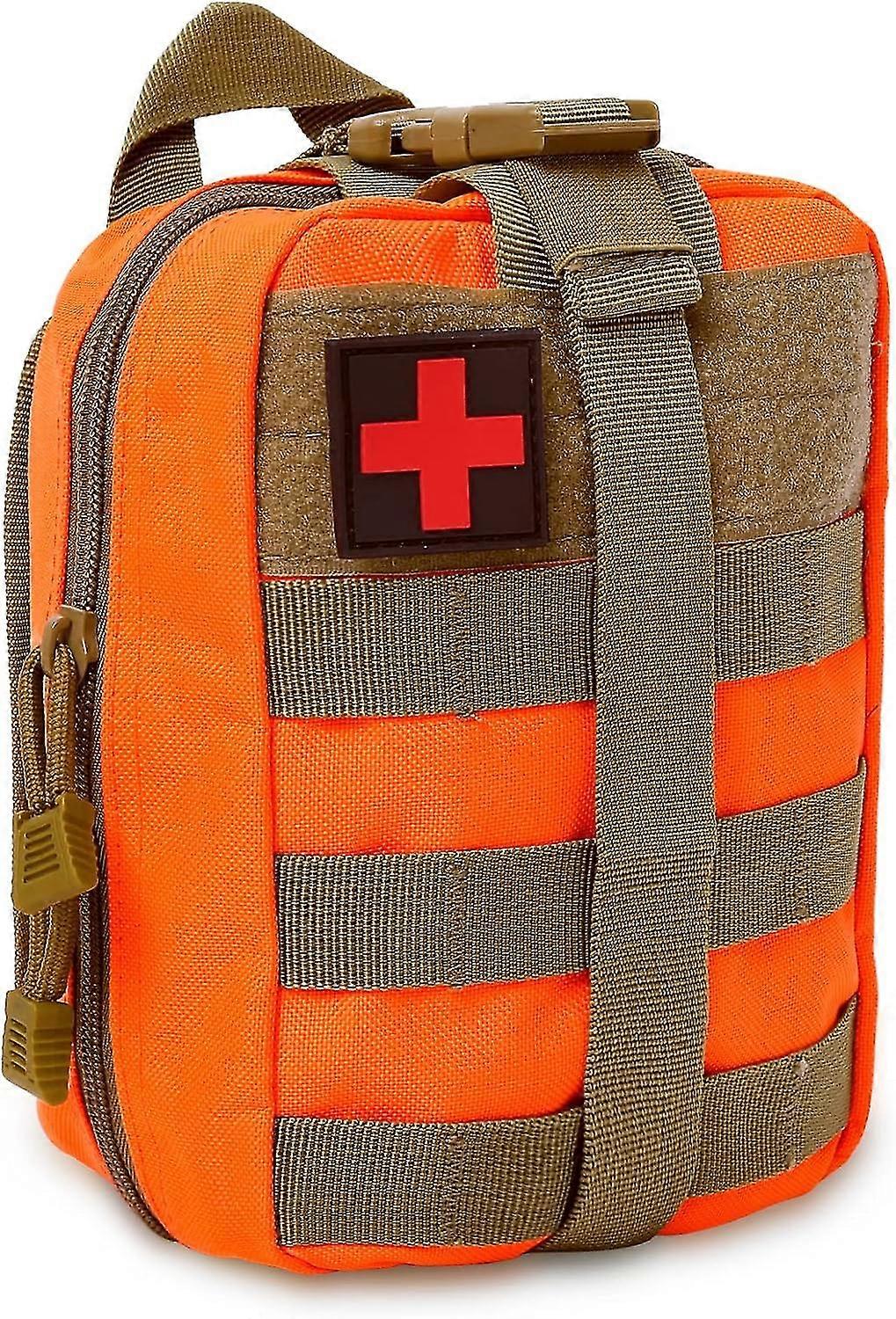 Tactical First Aid Pouch: Empty Trauma Bag, Molle Utility Bag (orange)