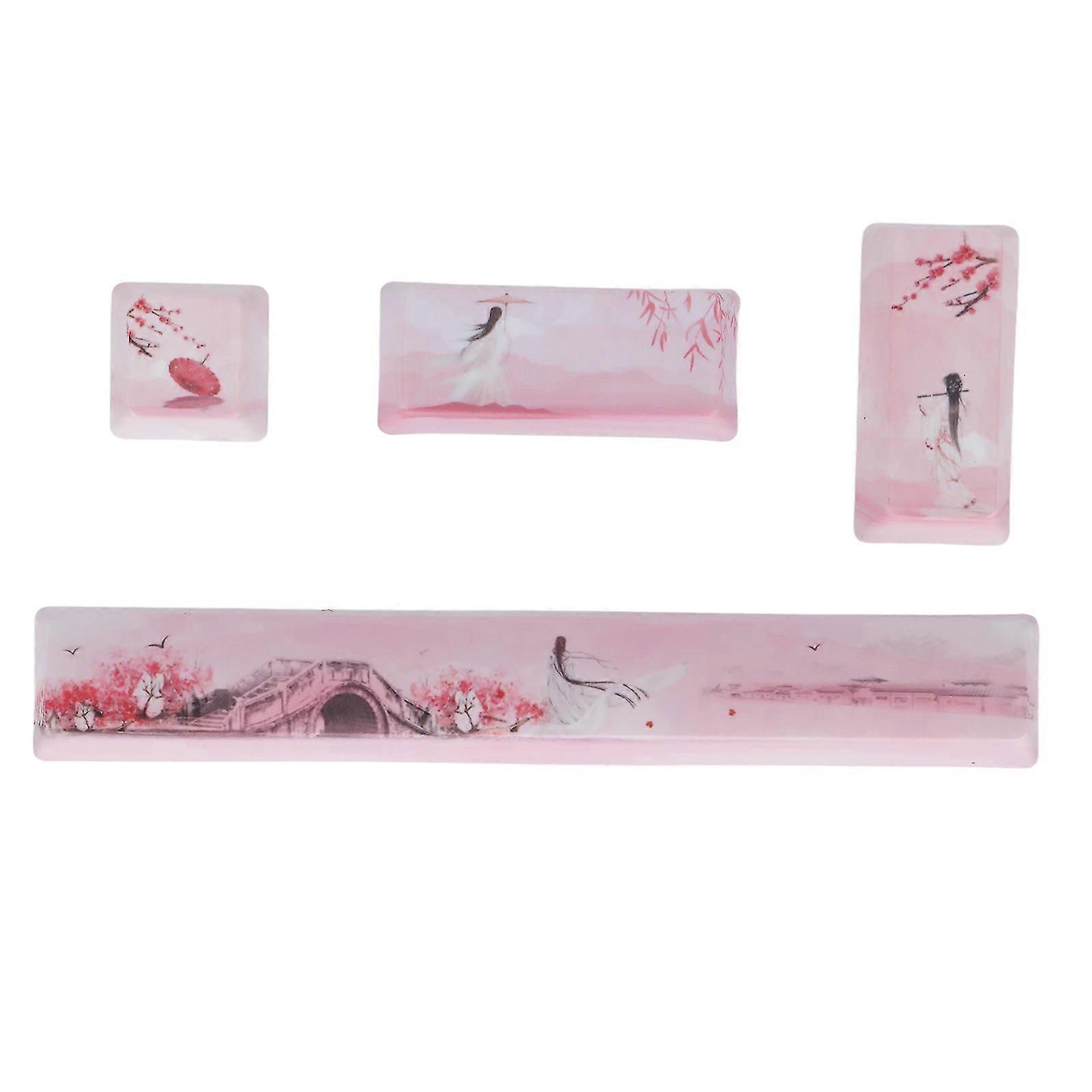 High Durability Mechanical Keyboard Keycaps - 4Pcs Set with Bright Colors, Space ESC Enter Numpad Enter