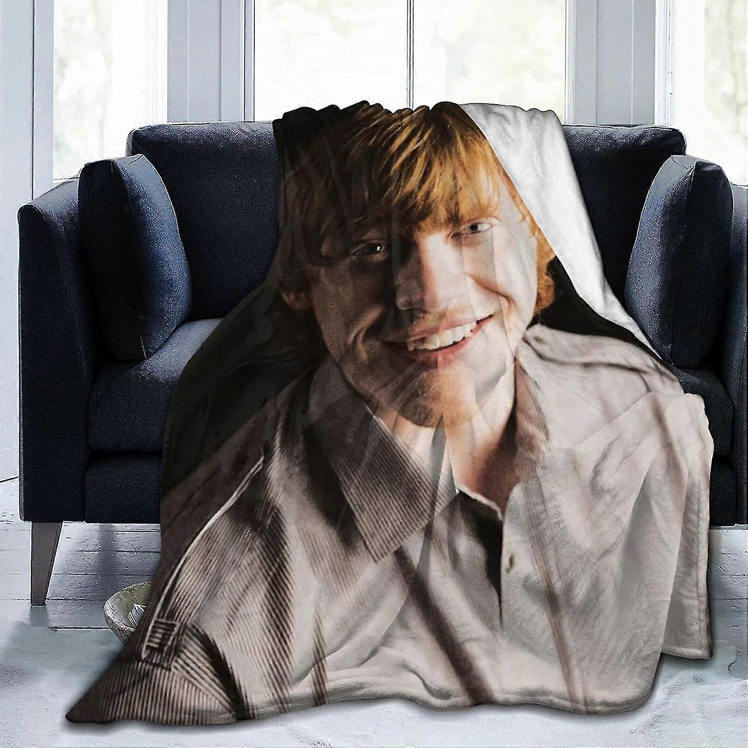 Cobertor Rupert Grint Cobertor de flanela de lã com impressão 3D, cobertor de cama de microfibra, cobertor confortável e quente para viver jvrivjh2122