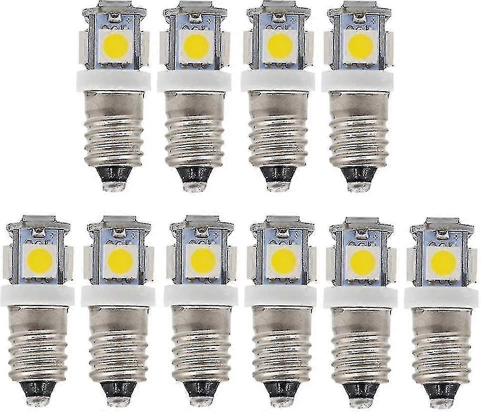 10 Pack E10 9v Cool White 5smd 5w Led Bulbs (cool White, 9v)