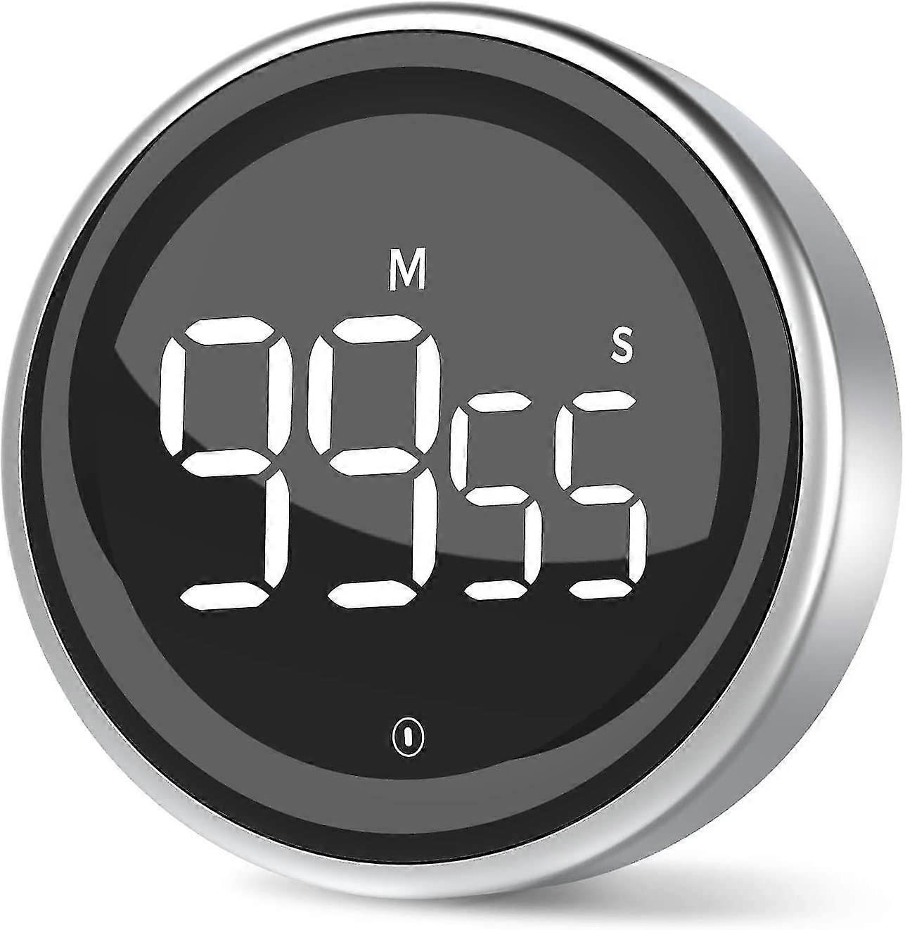 Kitchen Timer Digital Timer With Stopwatch Function And Countdown Aluminum Alloy Housing 2 Display Screen Modes 3 Adjustable Volume Levels