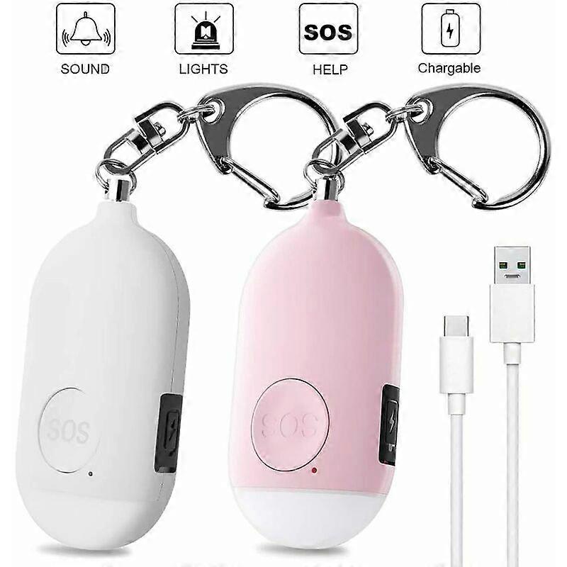 Personal Alarm 130 Db Usb Rechargeable With Led Flashlight