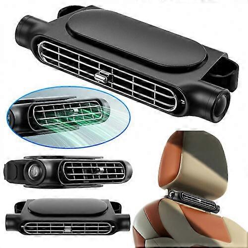2024 in Car Rear Seat USB Plug-In Twin Turbo 3-Speed Car Rear Headrest Seat Bladeless Fan,100% New