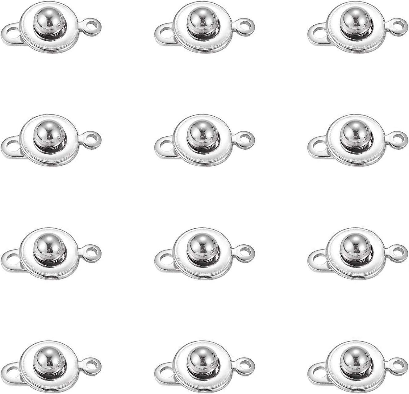 20pcs Snap Clasps 304 Stainless Steel Snap Button Clasps Ball & Socket Snap Clasps Fastener Clasp for Necklace Bracelet DIY Craft Stainless Steel Colo