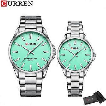 CURREN Couple Watches For Lovers Quartz Watches Men Women Waterproof Wristwatch Lovers Watch Stainless Steel