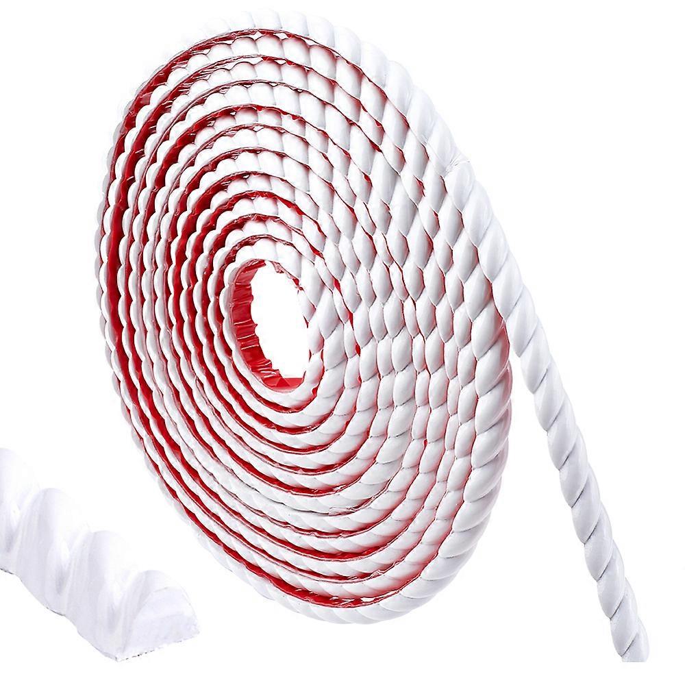 5M PVC Self-Adhesive Flexible Molding Trim Ceiling Molding Wall Trim for Furniture Door Wardrobe Home Decor White 10x6.5mm