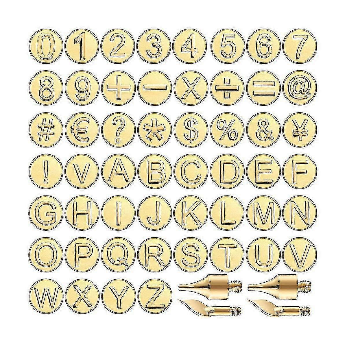 56 Pieces Wood Burning Tip Wood Burning Tip Set Including Alphabet Number For Wood Craft Diy Emboss