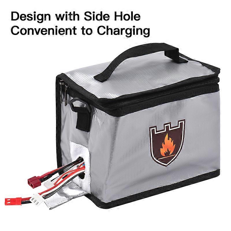 Fireproof Lipo Safe Bag Explosionproof Protective Battery Waterproof Bag with Zippers Handle Strap Portable Storage Guard Pouch for Battery Storage an