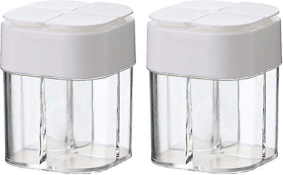 Unbrand Piece 4 in 1 Plastic Salt and Pepper Shakers 4 Compartment Spice Dispenser with Adjustable H