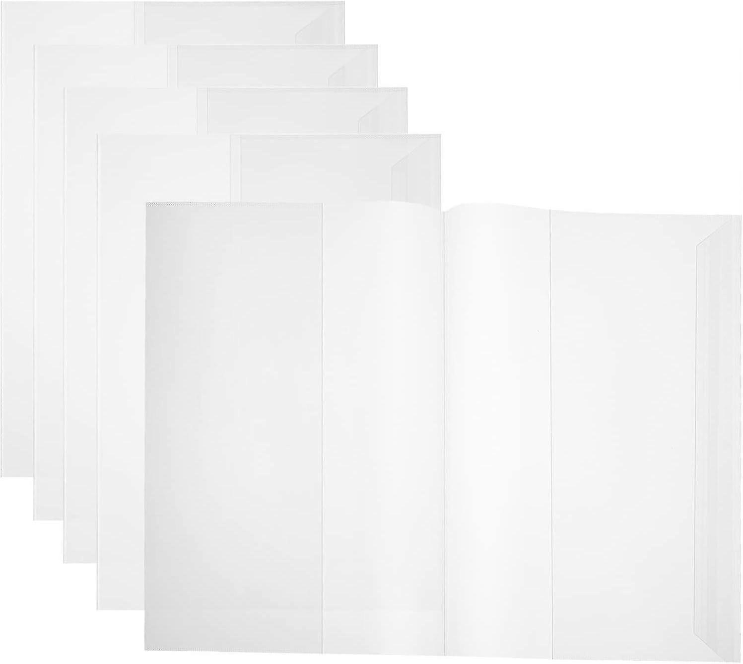 5pcs Book Covers Sheet Protectors Clear With Adjustable Self- Adhesive Closure 16k Size For Books