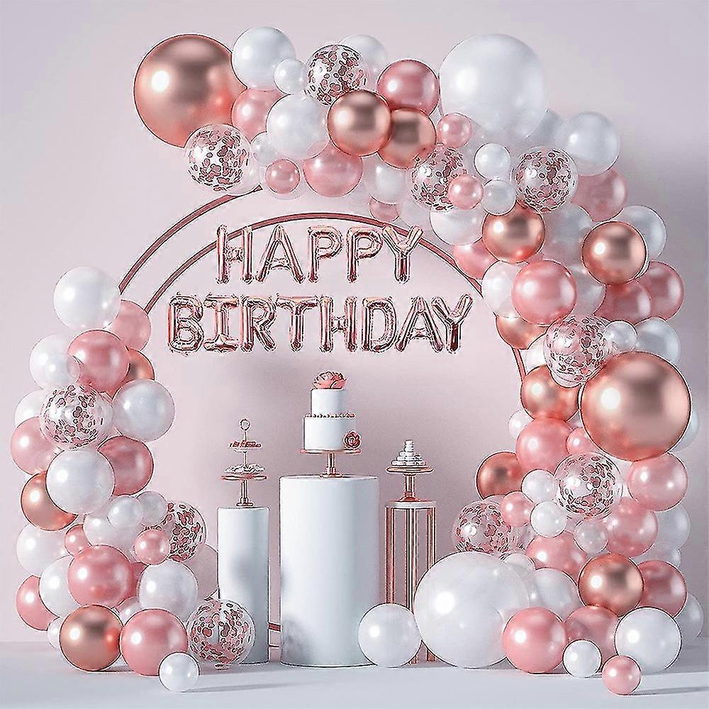 Rose Gold Happy Birthday Balloons Kit