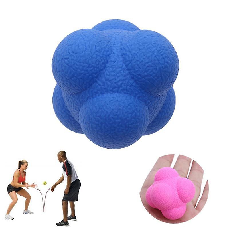 5.5cm Hexagonal Reaction Ball Silicone Agility Coordination Reflex Exercise Sports Fitness Training Ballblue