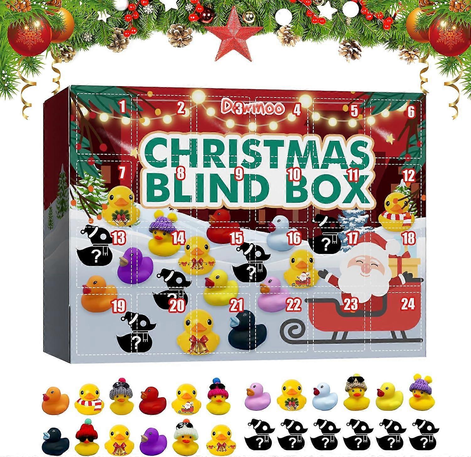 Christmas Advent Calendar 2023 for Kids Toy Advent Calendar 2023 for Kids,24 Grids Christmas Cute Sound Rubber Ducks Christmas Countdown
