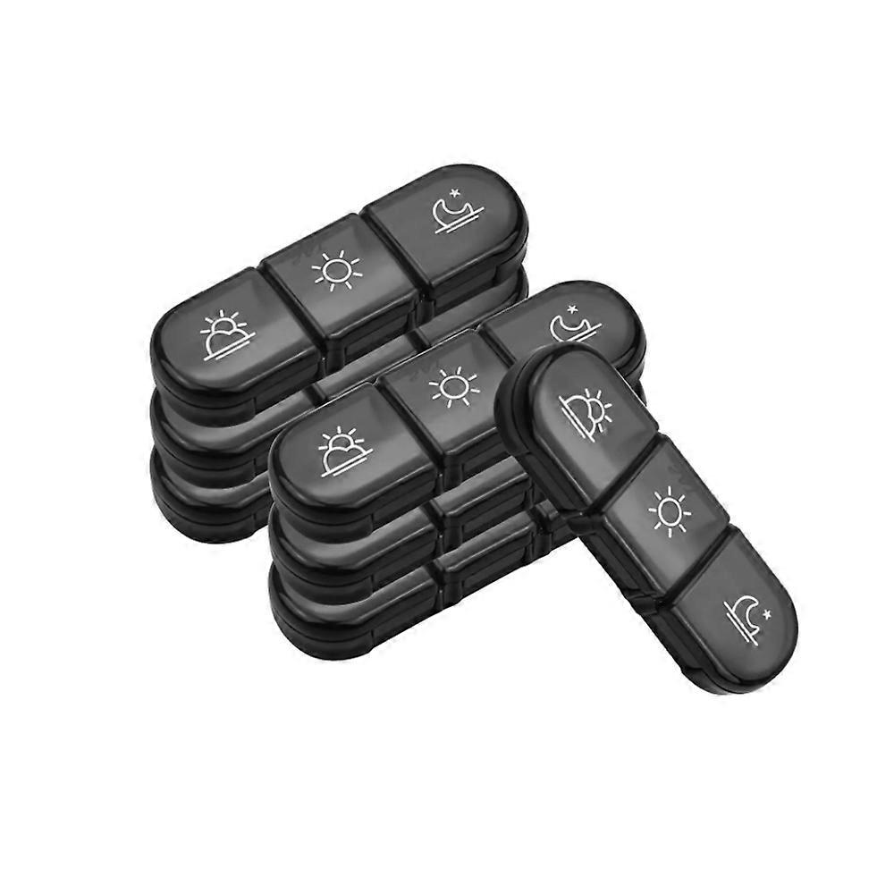 Weekly 21-Compartment Black Pill Organizer - Large Capacity ABS Plastic Medication Box