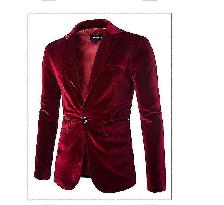 Men's Solid Color Corduroy Small Suit