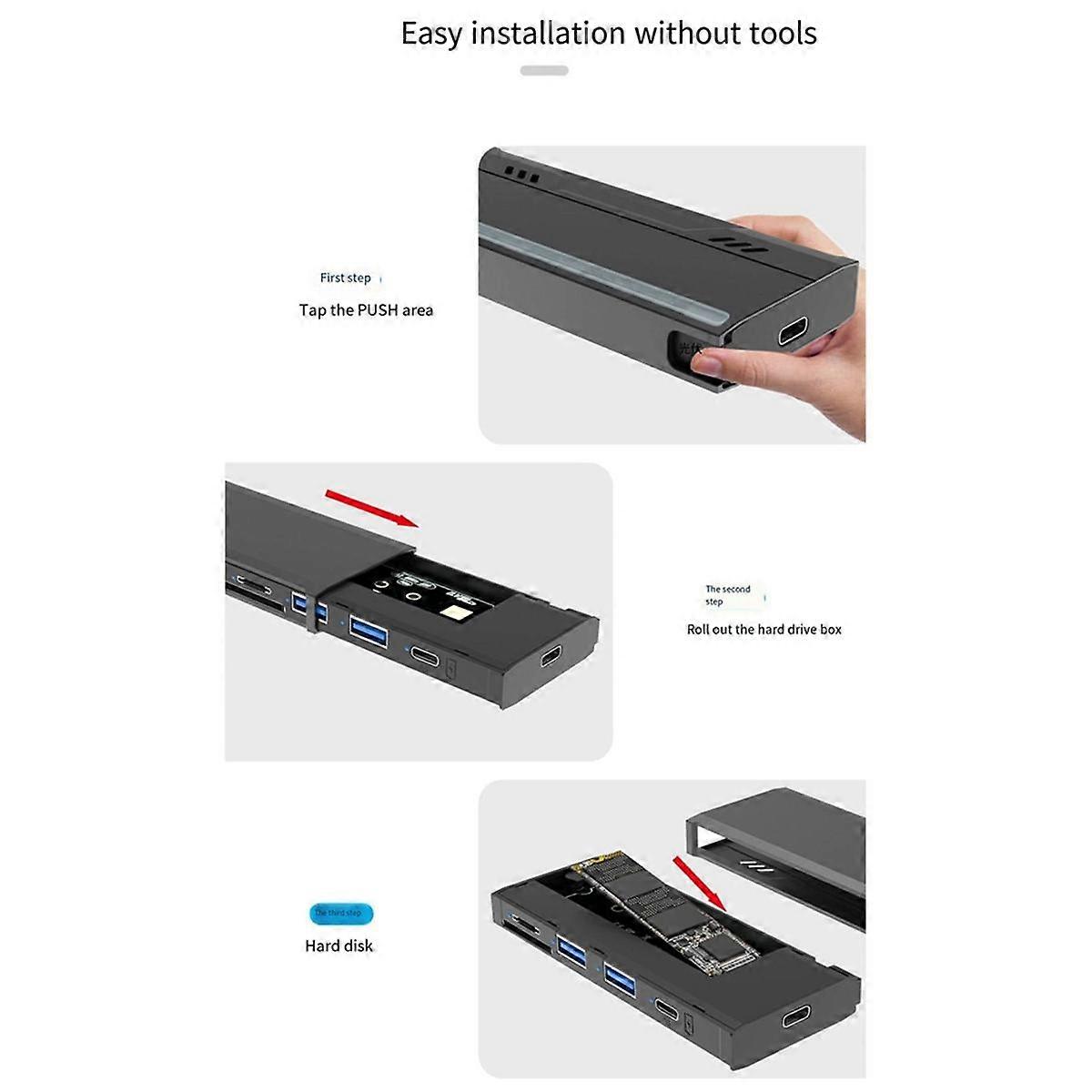 L'enclosure multifunzionale per disco rigido M.2 supporta l'enclosure per unità a stato solido con protocollo TF/S D NVME/NGFF-B