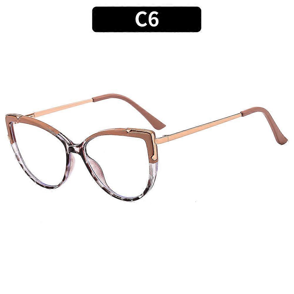 New TR90 Cat Eye Anti-Blue Light Blocking Glasses Ladies Glasses Frame Large Frame Metal Spring Leg Glasses Prescription Mirror