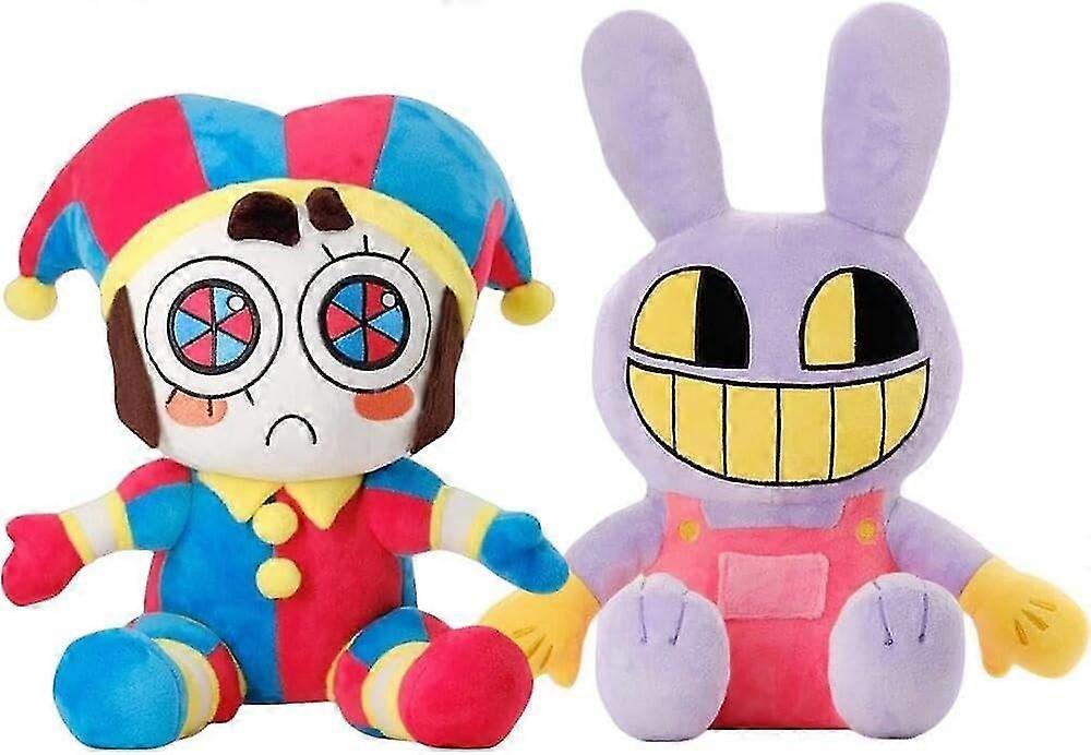 أفخم السيرك الرقمي ، لعبة Pomni و Jax Plushies المذهلة ، السيرك الرقمي الجديد المحشو باللعب القطيفة ، هدايا وسادة صورة الكرتون (2 قطعة)