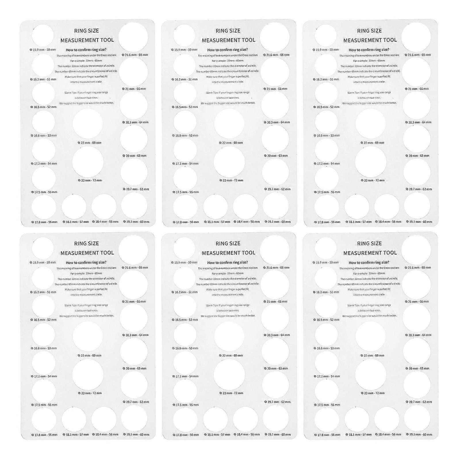 5Pcs Ring Sizers Ring Size Measurement Tools Ring Measuring Boards