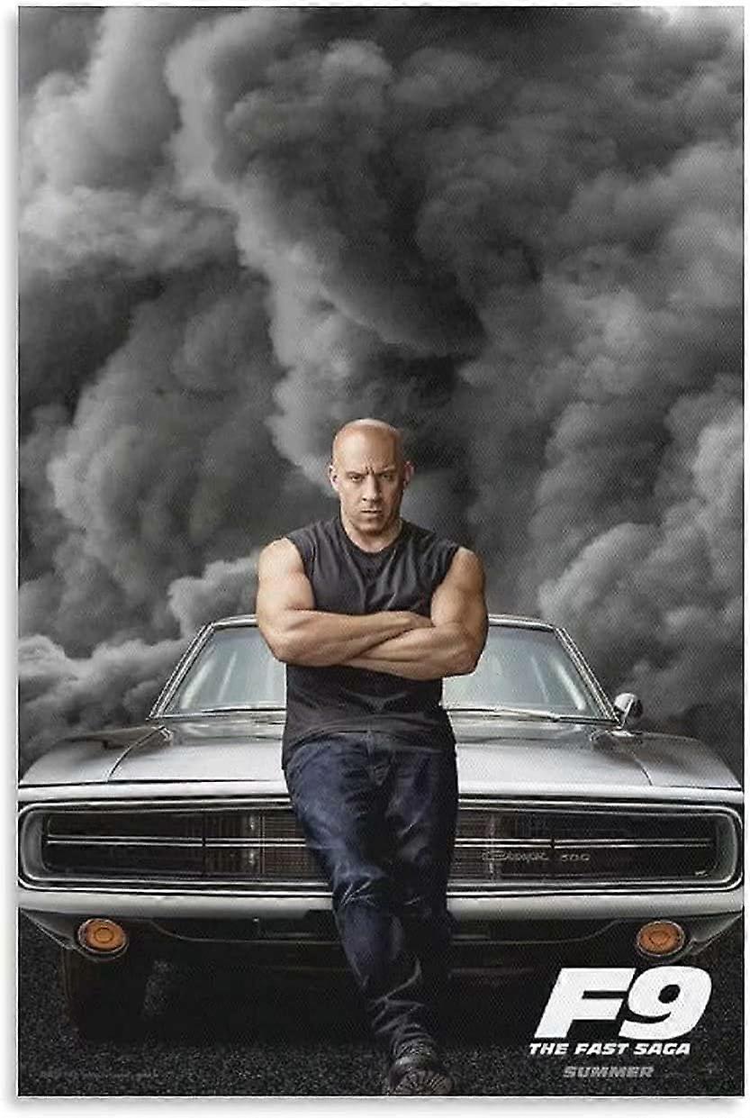 ワイルド・スピード9映画メタルポスターサインドウェイン・ジョンソンヴィンテージ壁の装飾ガレージバーコーヒーマン洞窟ファンギフトプラーク12x8