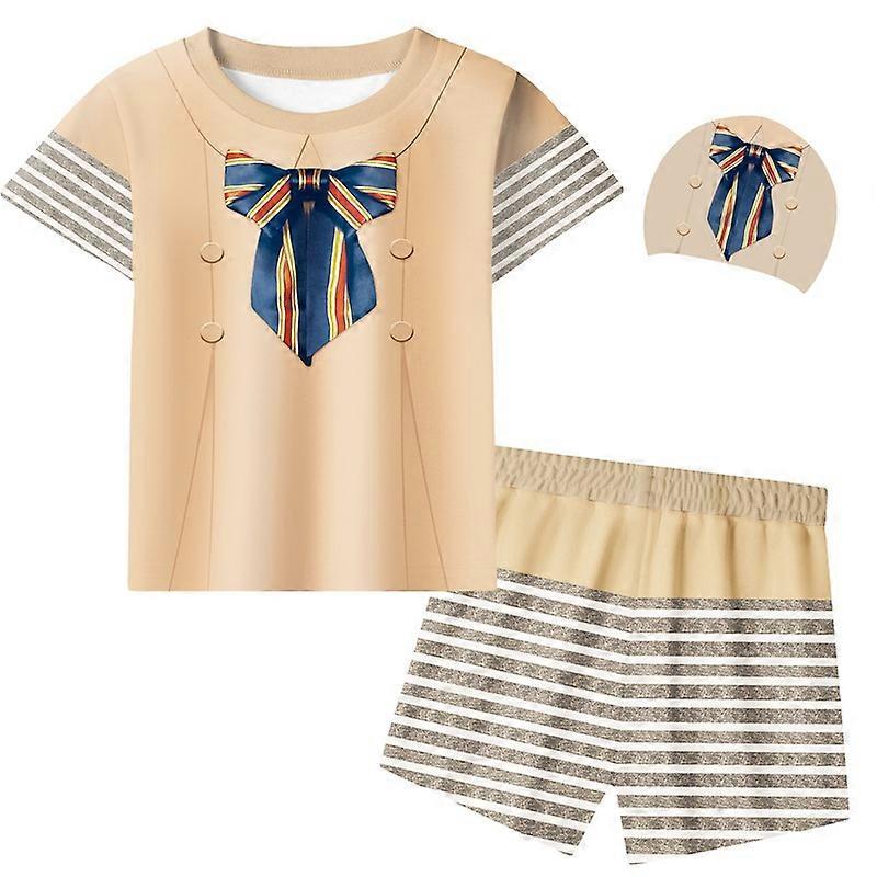 Mignon 2 pièces Maillot de bain pour enfants Maillots de bain Top Shorts Bikini Bowknot Baby Girls Imprimé Quick Dry Taille Haute M3GAN Cosplay Maillot de bain