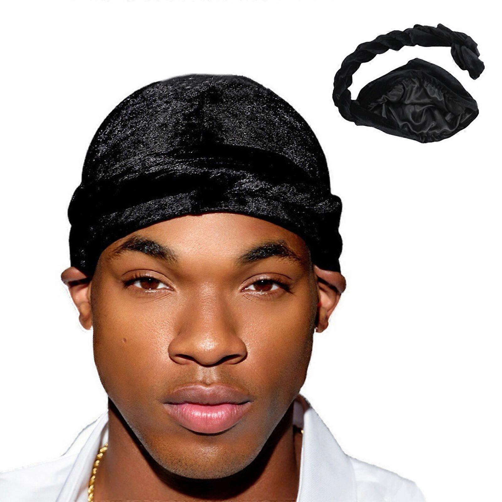 2023 New,Men Turban Head Wrap Satin Lined Head Scarf Elastic - Main Image