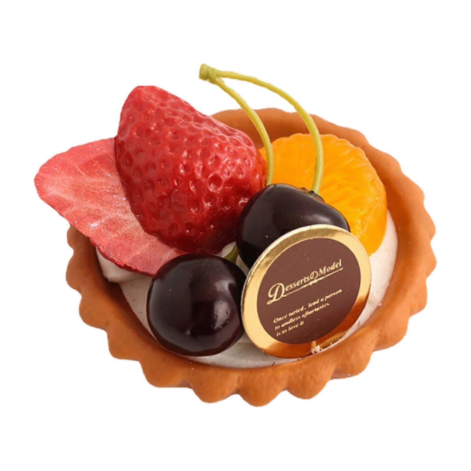 Simulation Cake Model Realistic Photography Props Handmade Artificial Fruit Cake Egg Tart Model Window Display Decoration for Party  JIKAIX