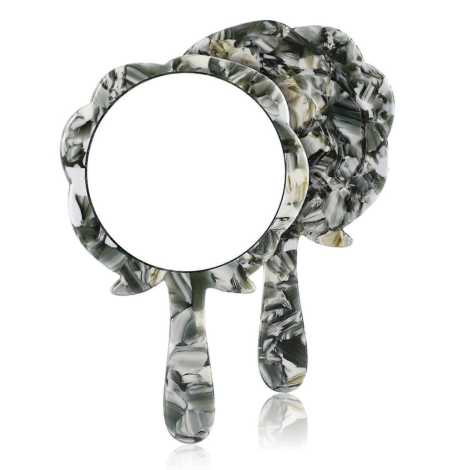 1Pcs Round Rose Flower Mini Handheld Mirror