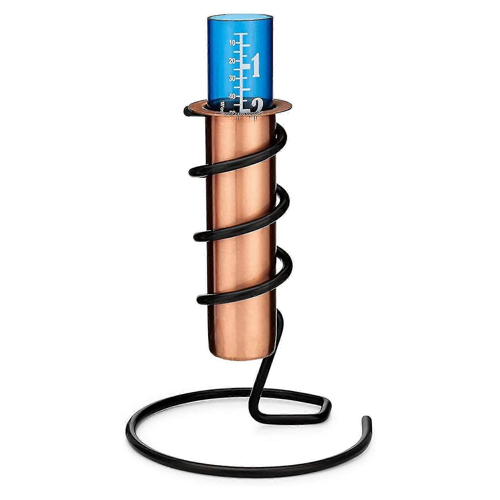 Rain galleggiante Guage Rame preciso con supporto in metallo per giardini a prato