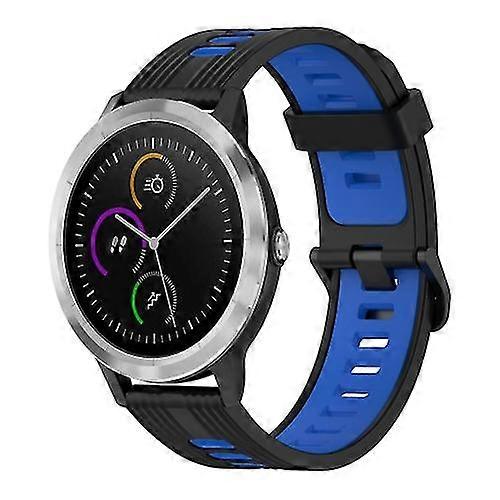 For Garmin Vivoactive3 20mm Vertical Pattern Two-color Silicone Watch Band GIPY