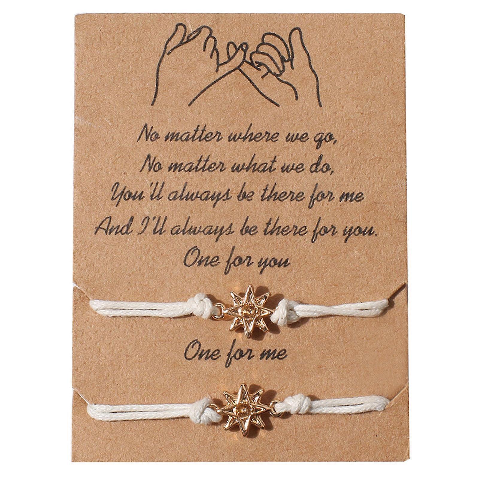 2Pcs/set Adjustable Rope Chain for Butterfly Star Heart Bracelet for Couples Lov