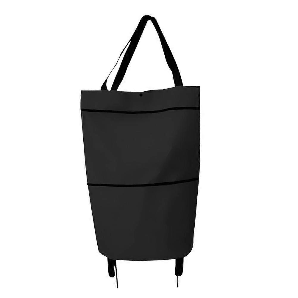 Shopping Pull Cart with Wheel Portable Grocery Bags Oxford Easy Installation Folding Waterproof High-Capacity Household Supplies