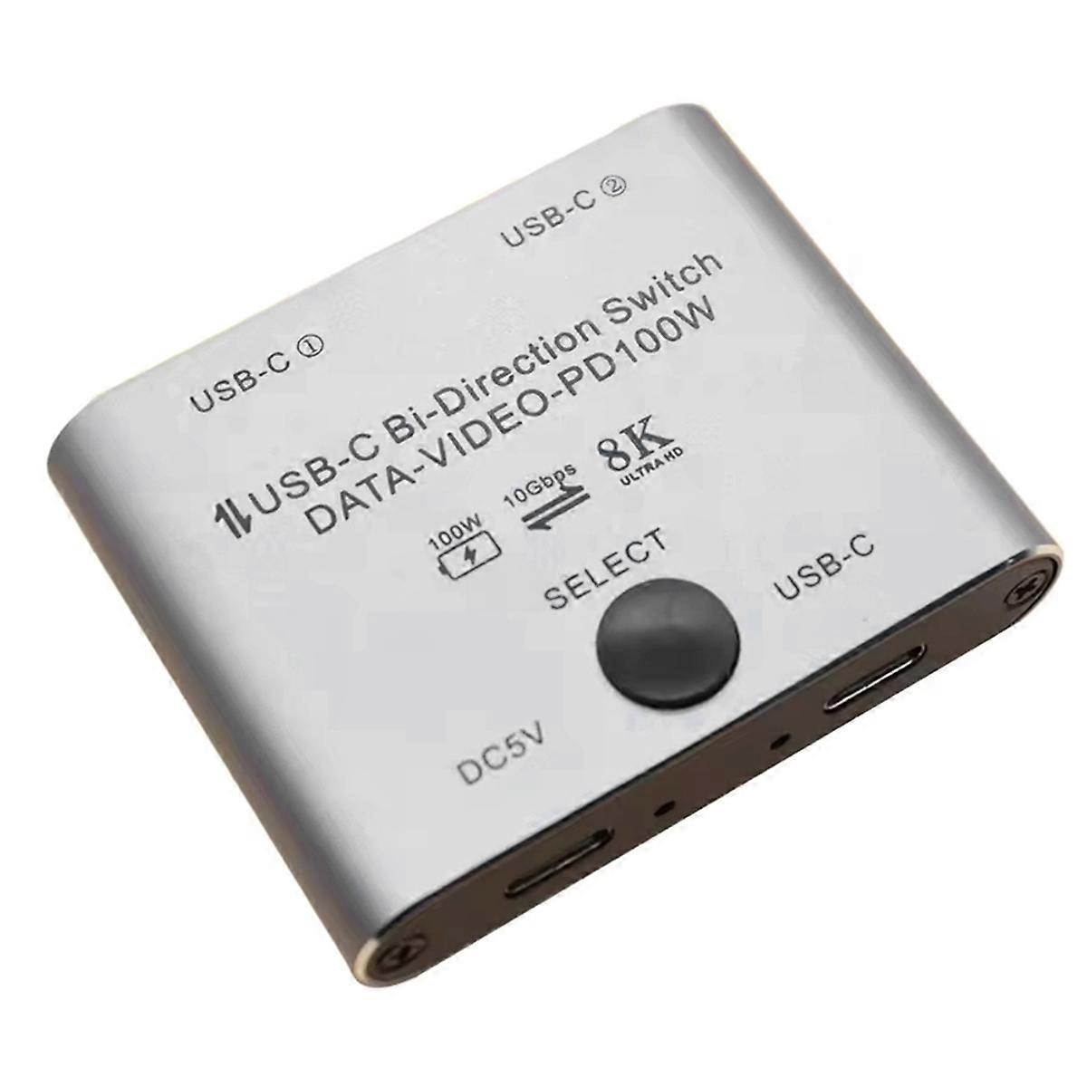 Bi Directional USB C Switch Splitter 8K USB C Switcher KVM 8K 60Hz 4K 144Hz Video for Multiple Source No USB C Line