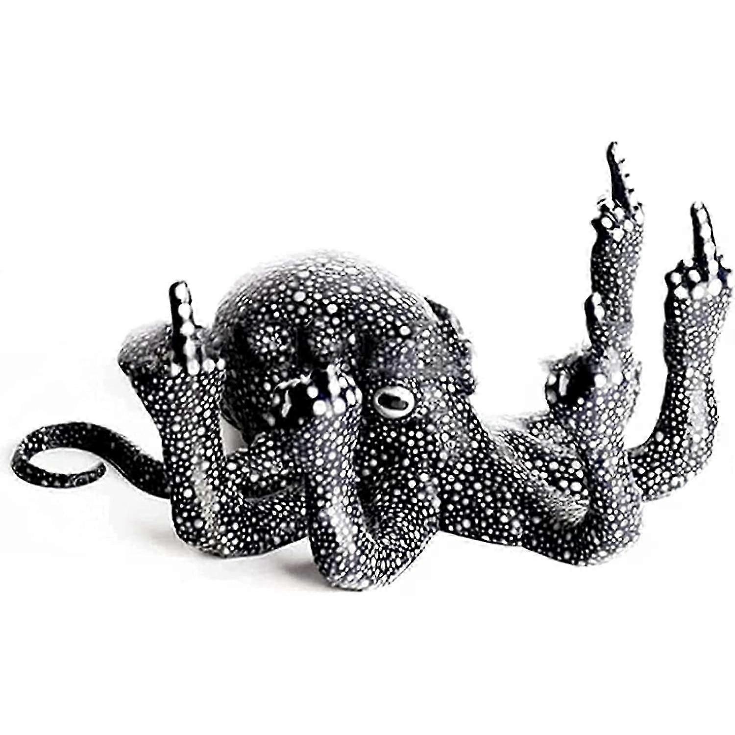 Middle Finger Octopus Statue,Obnoxious Luminous Gesture Octopus