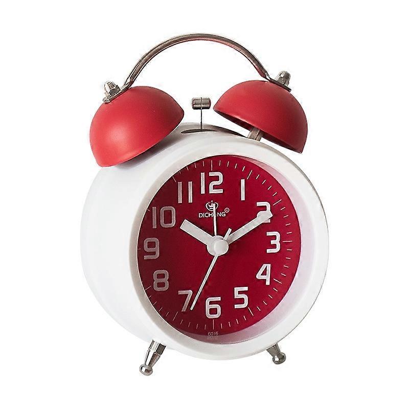 6016 Simple Bell Small Alarm Clock Students Learning Bedside Clock With Night Light