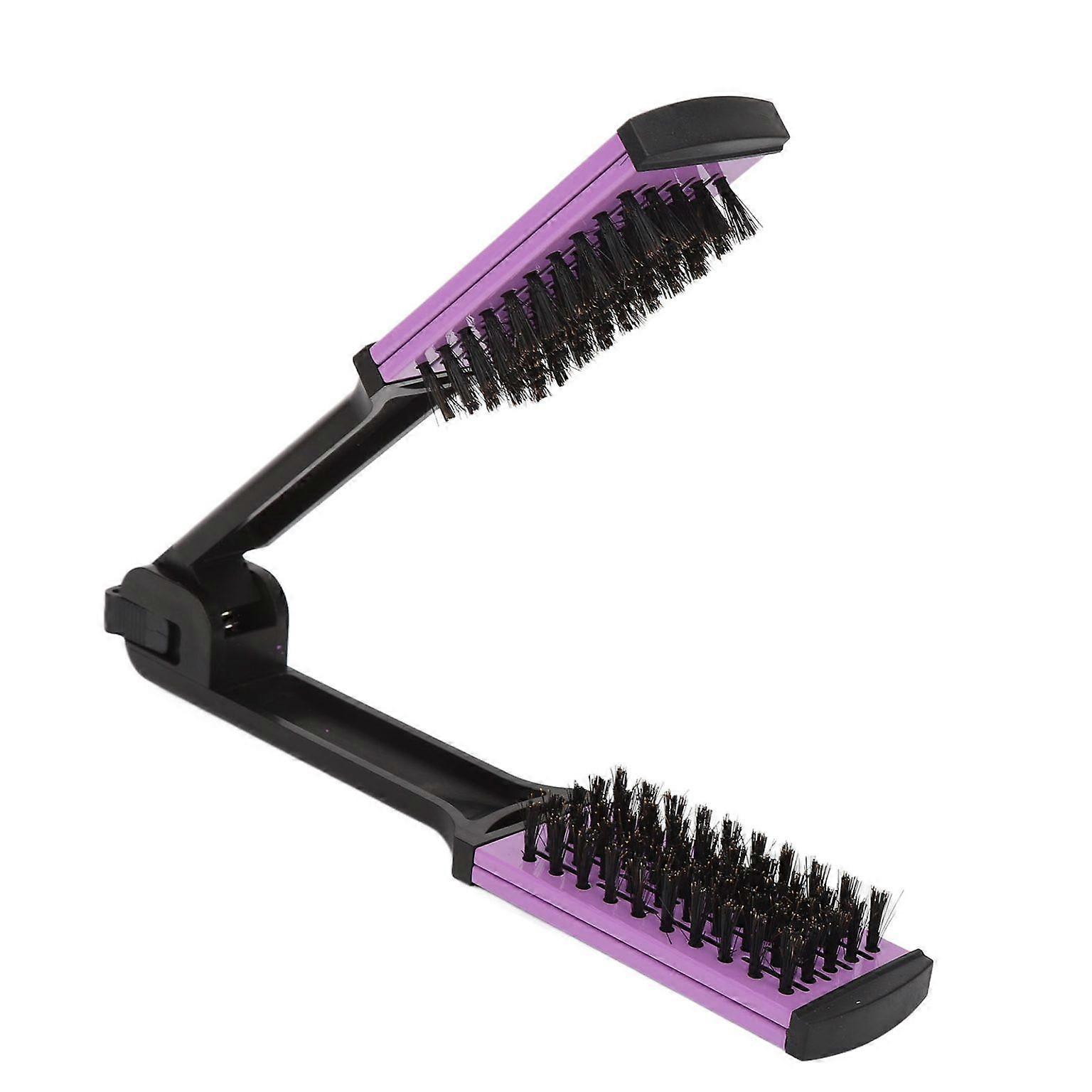 Double Brush Comb Hair Straightener with Soft Bristles - Anti-Static Design